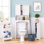 Mobile stretto Ashland per bagno e lavanderia con anta singola e ripiani regolabili - Bianco
