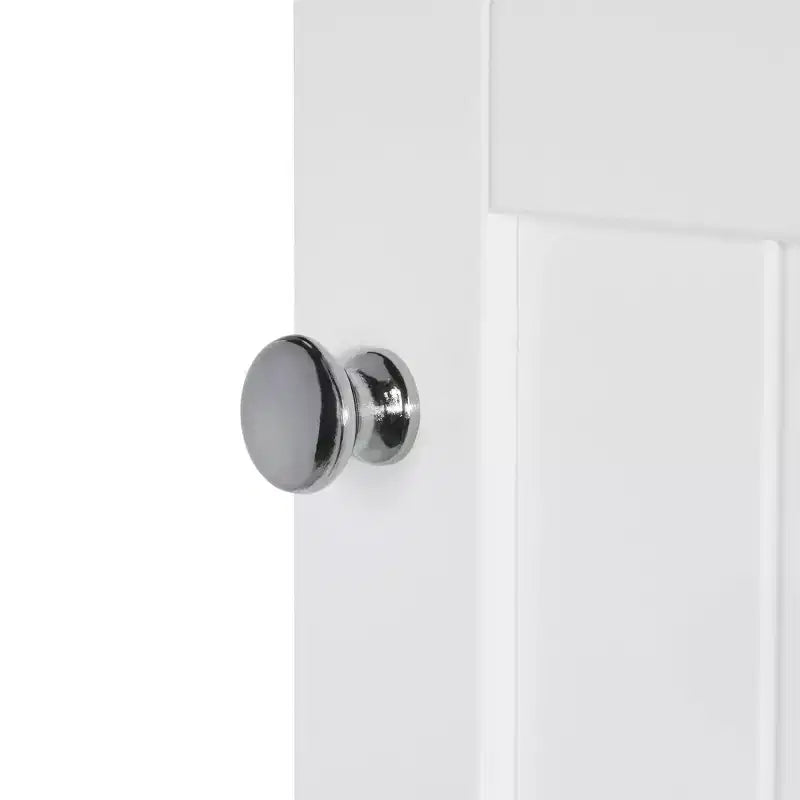 Mobile stretto Ashland per bagno e lavanderia con anta singola e ripiani regolabili - Bianco