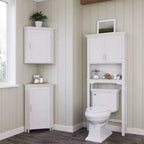 Mobiletto angolare per bagno Somerset con ante e ripiano regolabile - Bianco