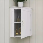Mobiletto angolare per bagno Somerset con ante e ripiano regolabile - Bianco