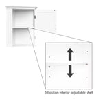 Mobiletto angolare per bagno Somerset con ante e ripiano regolabile - Bianco