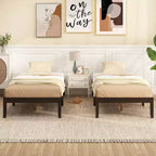 Struttura Letto a Piattaforma in Legno per Materasso Matrimoniale/Piazza e Mezza/Queen Size 14 con Gambe in Legno di Gomma, Contenitore Sottoletto, Marrone