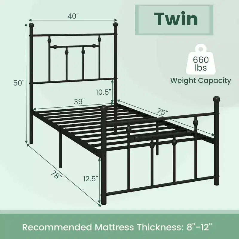 Struttura letto in metallo matrimoniale/piazza e mezza/queen size con testiera, contenitore sottoletto, base per materasso