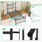 Struttura letto in metallo matrimoniale/piazza e mezza/queen size con testiera, contenitore sottoletto, base per materasso