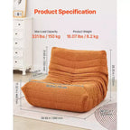 Poltrona Sacco, Poltrona Sacco da 90 cm con Morbidi Braccioli e Tasca Portaoggetti, Imbottitura in Memory Foam 25D con Rivestimento in Morbido Velluto Teddy, Marrone