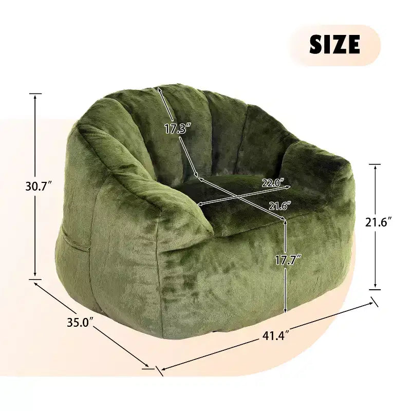 Poltrona pouf con braccioli in schiuma ad alta densità, comoda e morbida, per adulti, soggiorno, camera da letto, angolo lettura