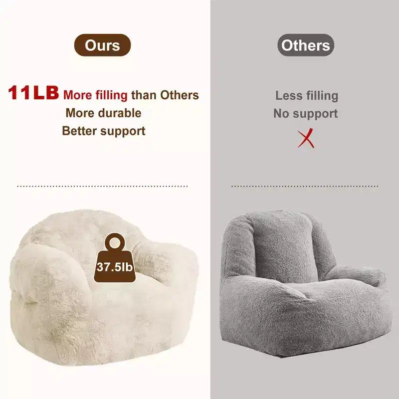 Pouf sacco extra large per camera da letto e soggiorno, Beige
