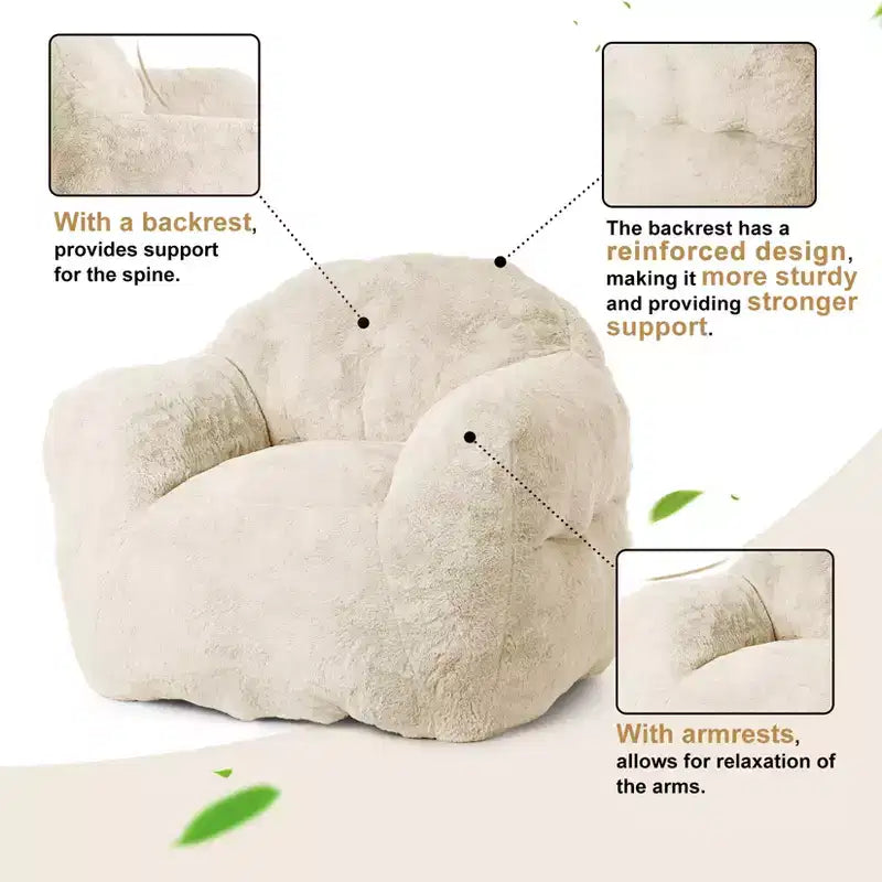 Pouf sacco extra large per camera da letto e soggiorno, Beige