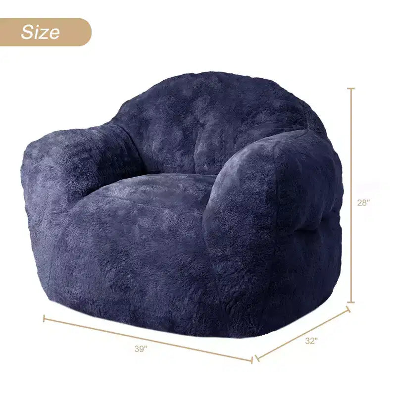 Pouf sacco extra large per camera da letto e soggiorno, blu