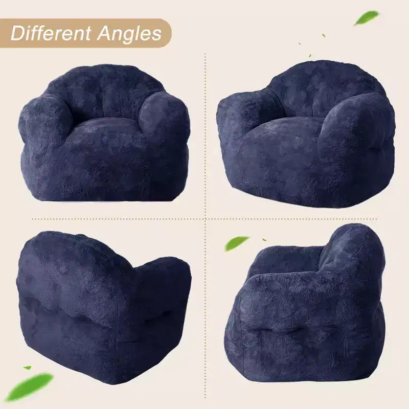 Pouf sacco extra large per camera da letto e soggiorno, blu