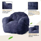 Pouf sacco extra large per camera da letto e soggiorno, blu
