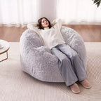 Poltrona Sacco Trasformabile, da Poltrona Sacco a Chaise Lounge o Materasso, Poltrona Letto con Rivestimento Lavabile per Adulti, Grigio (Misura Queen)