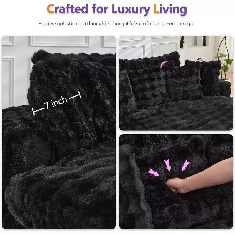 Divano rotondo oversize da 83 pollici, divano letto con cuscino morbido e 6 cuscini, chaise longue rotonda per camera da letto, soggiorno