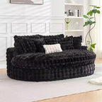Divano rotondo oversize da 83 pollici, divano letto con cuscino morbido e 6 cuscini, chaise longue rotonda per camera da letto, soggiorno