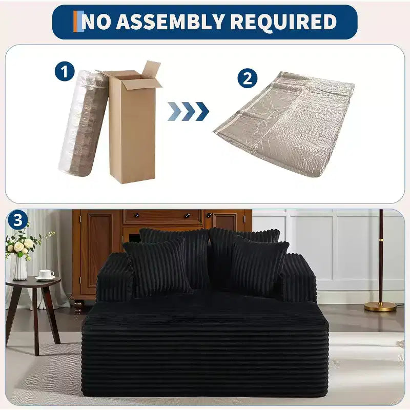 Lettino Chaise Lounge a sacco oversize per 2 persone, divano letto con 4 cuscini per soggiorno, camera da letto