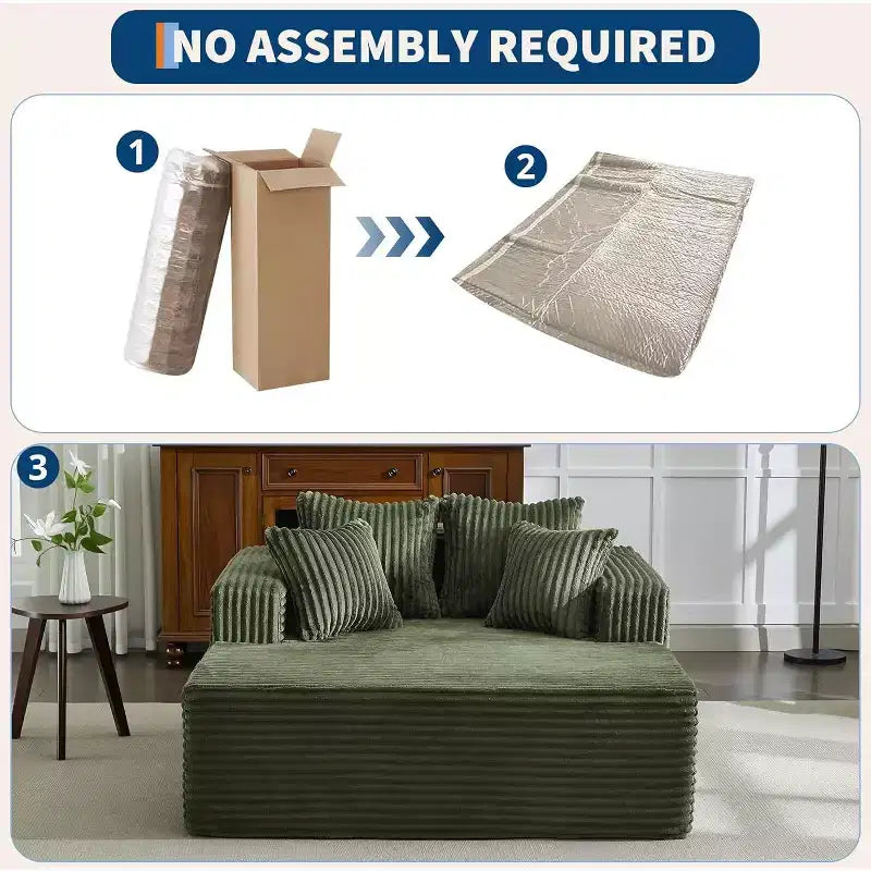 Lettino Chaise Lounge a sacco oversize per 2 persone, divano letto con 4 cuscini per soggiorno, camera da letto