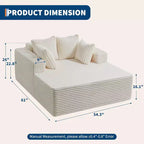 Lettino Chaise Lounge a sacco oversize per 2 persone, divano letto con 4 cuscini per soggiorno, camera da letto