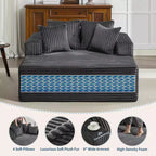 Lettino Chaise Lounge a sacco oversize per 2 persone, divano letto con 4 cuscini per soggiorno, camera da letto