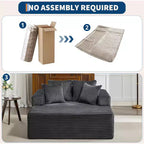Lettino Chaise Lounge a sacco oversize per 2 persone, divano letto con 4 cuscini per soggiorno, camera da letto