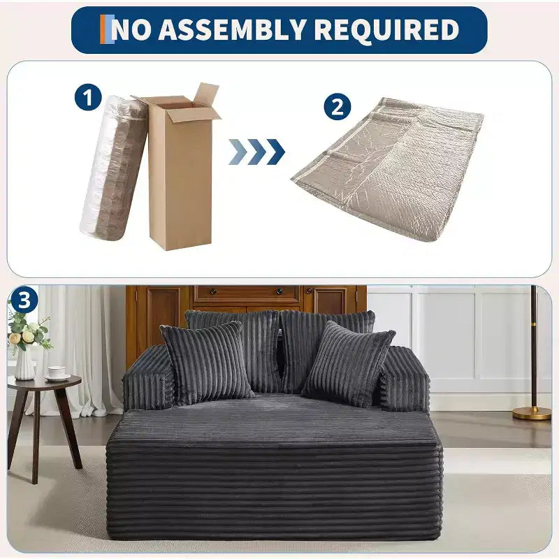Lettino Chaise Lounge a sacco oversize per 2 persone, divano letto con 4 cuscini per soggiorno, camera da letto