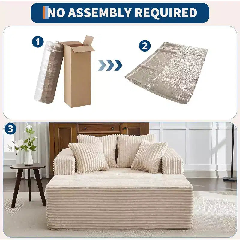 Lettino Chaise Lounge a sacco oversize per 2 persone, divano letto con 4 cuscini per soggiorno, camera da letto