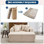 Lettino Chaise Lounge a sacco oversize per 2 persone, divano letto con 4 cuscini per soggiorno, camera da letto