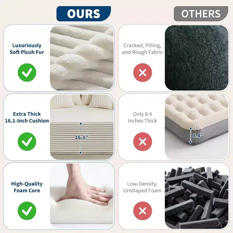 Lettino Chaise Lounge a sacco oversize per 2 persone, divano letto con 4 cuscini per soggiorno, camera da letto