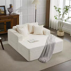 Lettino Chaise Lounge a sacco oversize per 2 persone, divano letto con 4 cuscini per soggiorno, camera da letto