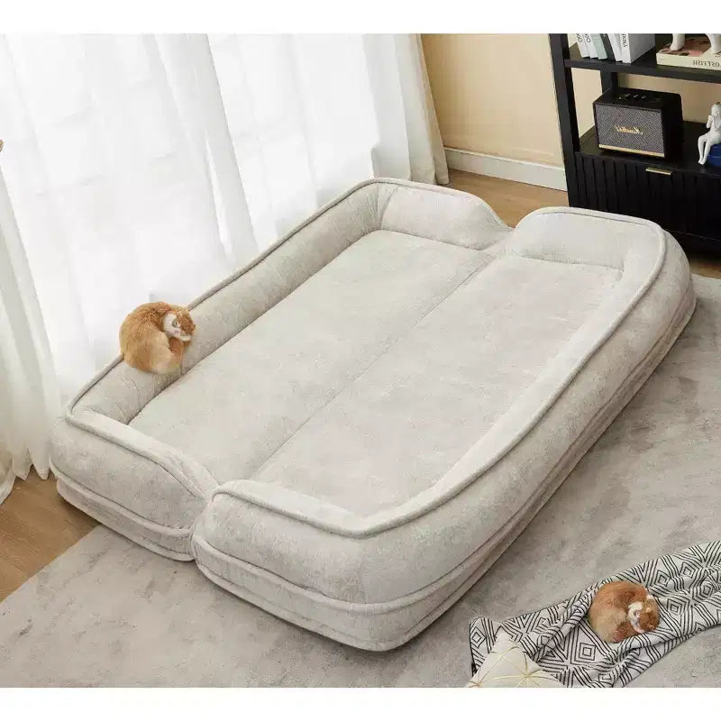 Divano Letto per Cani e Persone, Grande, a Sacca, con 5 Posizioni Regolabili, Couch 2-in-1 in Ciniglia Extra Morbida per Te e i Tuoi Animali