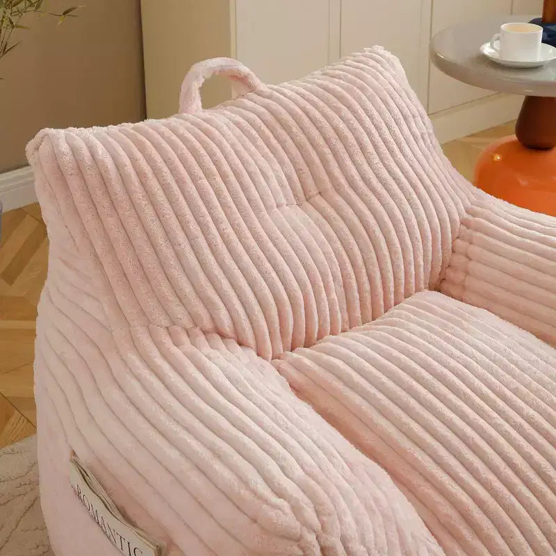 Poltrona Sacco, Poltrona Sacco da 90 cm con Morbidi Braccioli e Tasca Portaoggetti, Imbottitura in Memory Foam 25D con Morbido Rivestimento in Velluto Teddy, Blu