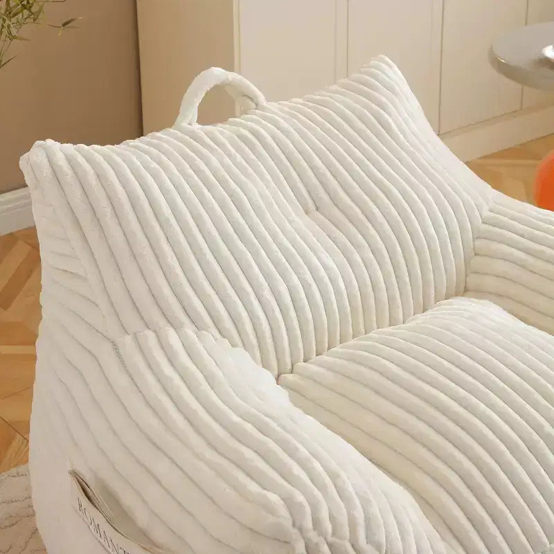 Poltrona Sacco, Poltrona Sacco da 90 cm con Morbidi Braccioli e Tasca Portaoggetti, Imbottitura in Memory Foam 25D con Morbido Rivestimento in Velluto Teddy, Blu