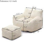 Poltrona Sacco, Poltrona Sacco da 90 cm con Morbidi Braccioli e Tasca Portaoggetti, Imbottitura in Memory Foam 25D con Morbido Rivestimento in Velluto Teddy, Blu