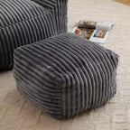 Poltrona Sacco, Poltrona Sacco da 90 cm con Morbidi Braccioli e Tasca Portaoggetti, Imbottitura in Memory Foam 25D con Morbido Rivestimento in Velluto Teddy, Blu