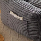 Poltrona Sacco, Poltrona Sacco da 90 cm con Morbidi Braccioli e Tasca Portaoggetti, Imbottitura in Memory Foam 25D con Morbido Rivestimento in Velluto Teddy, Blu