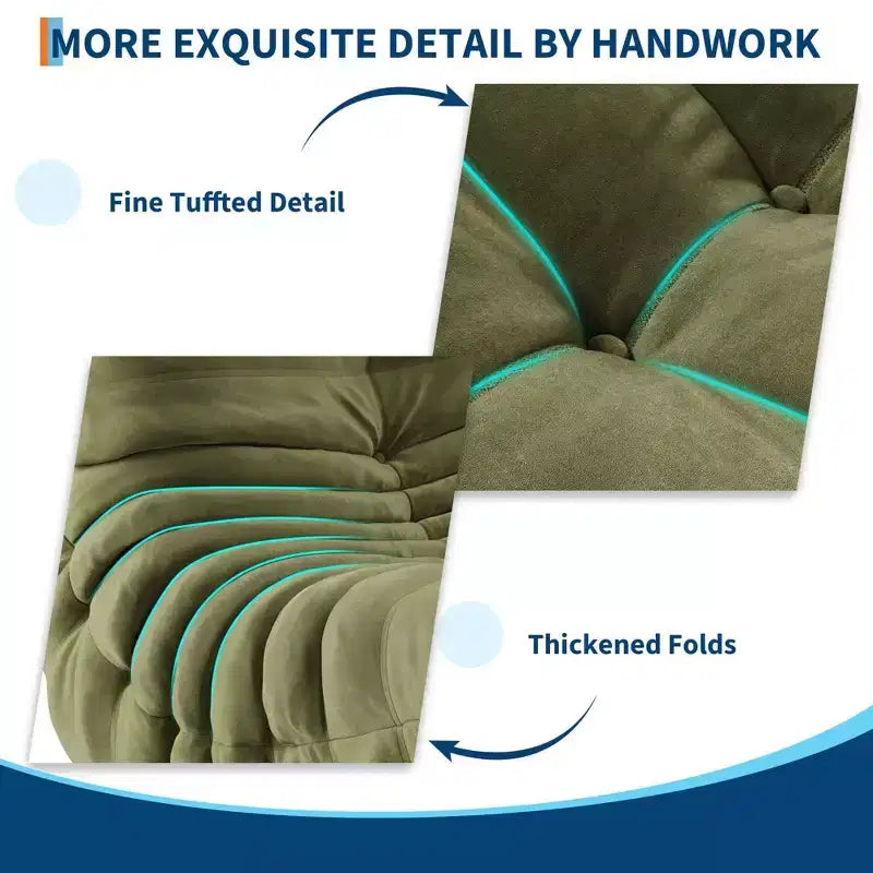 35.4 Pouf a sacco, divanetto in memory foam impermeabile senza cuciture con capacità di 408 kg per soggiorno e camera da letto