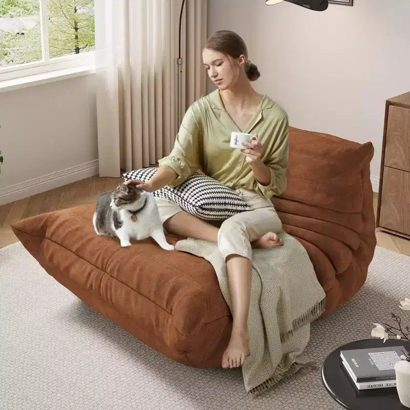 35.4 Pouf a sacco, divanetto in memory foam impermeabile senza cuciture con capacità di 408 kg per soggiorno e camera da letto