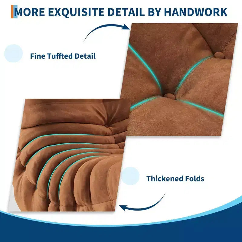 35.4 Pouf a sacco, divanetto in memory foam impermeabile senza cuciture con capacità di 408 kg per soggiorno e camera da letto