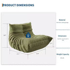 35.4 Pouf a sacco, divanetto in memory foam impermeabile senza cuciture con capacità di 408 kg per soggiorno e camera da letto