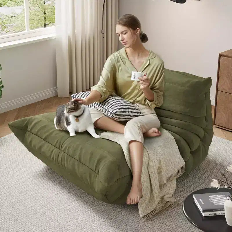 35.4 Pouf a sacco, divanetto in memory foam impermeabile senza cuciture con capacità di 408 kg per soggiorno e camera da letto