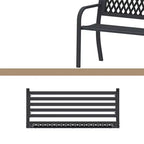 Panchina con Struttura in Ferro, Design Geometrico Intagliato in Metallo Massiccio, Adatta per Giardini, Cortili e Terrazze