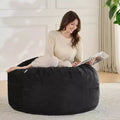 3FT Bean Bag Chair, Adults Foam Round Big Sofa Bean Bag for All Ages, Removable Velvet Cover by Sweet Home Collection