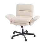 Sedia incrociata con braccioli e ruote, Sedia ergonomica da ufficio con gambe incrociate, Sedia da scrivania per ufficio e postazione trucco