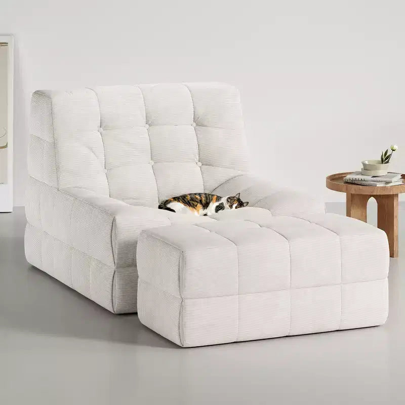 Poltrona sacco ergonomica in memory foam Hayes con pouf