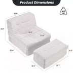 Poltrona sacco ergonomica in memory foam Hayes con pouf