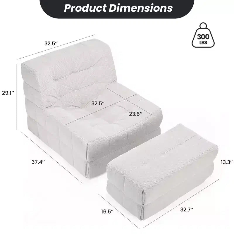 Poltrona sacco ergonomica in memory foam Hayes con pouf