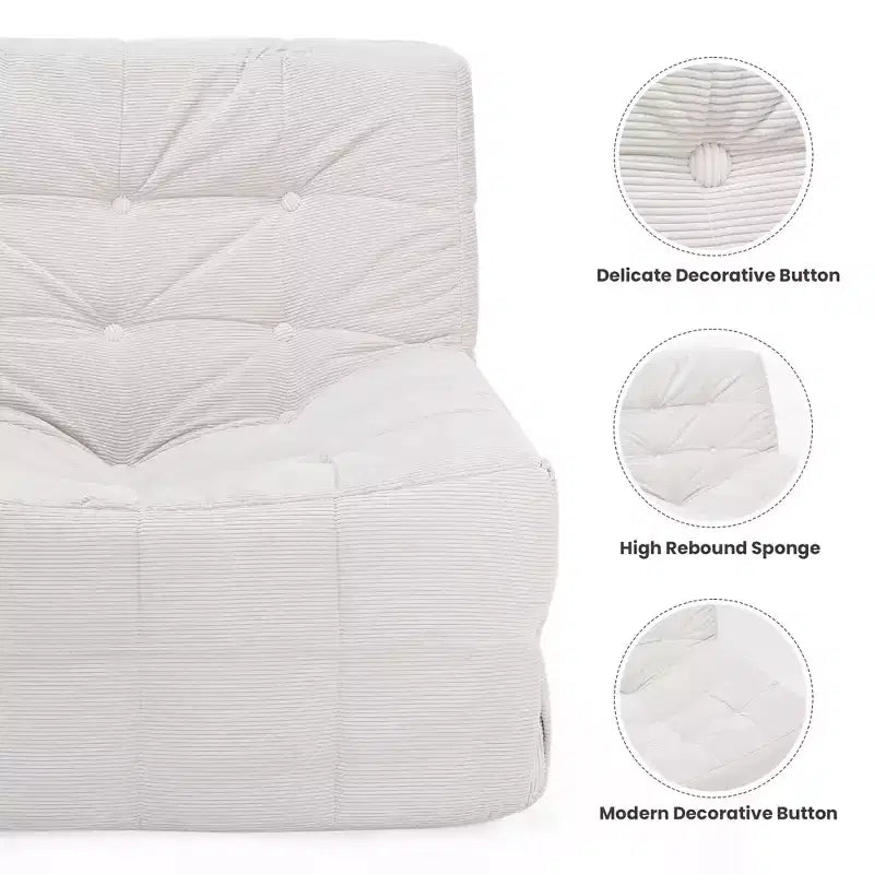Poltrona sacco ergonomica in memory foam Hayes con pouf