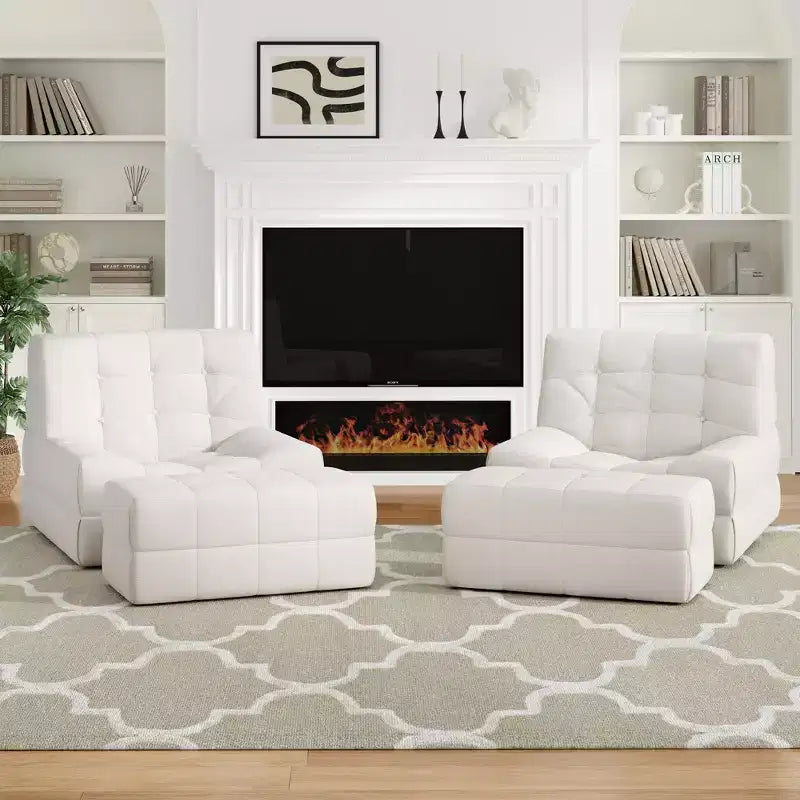 Poltrona sacco ergonomica in memory foam Hayes con pouf