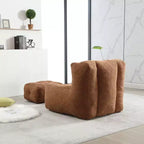 Poltrona sacco/sedia da pavimento/divano pigro con memory foam e pouf, divano a sacco per sala lettura, soggiorno