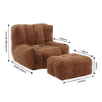 Poltrona sacco/sedia da pavimento/divano pigro con memory foam e pouf, divano a sacco per sala lettura, soggiorno