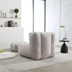 Poltrona sacco/sedia da pavimento/divano pigro con memory foam e pouf, divano a sacco per sala lettura, soggiorno